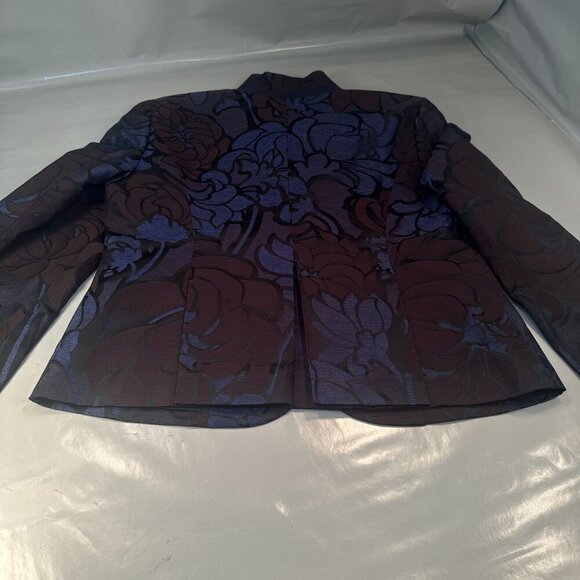Piazza Sempione Italy Floral Jacquard Blazer Womens Button Up  Jacket Lined New - Picture 15 of 16